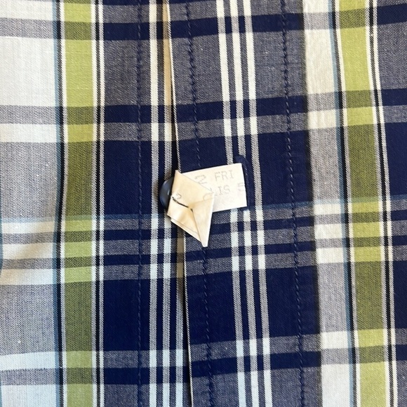 Men’s Bluenotes Green and Blue Plaid Collared Button Down Shirt.  Size Medium - Picture 6 of 12